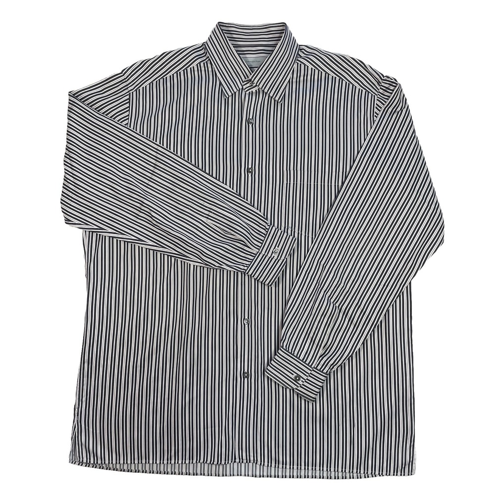 Ermenegildo Zegna Dress Shirt Men's Striped Button Down SOFT Made in Italy XXL